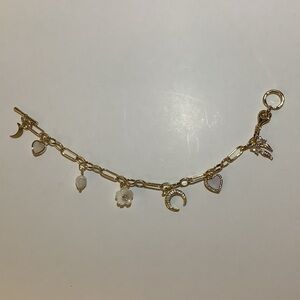 Luna Norte Bow Moon Heart Flower Charm Bracelet New
